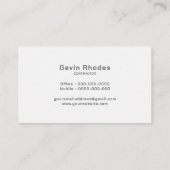 Carte De Visite Metallic Home Renovation Structural Contractor (Dos)
