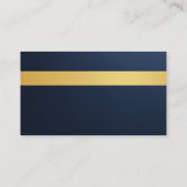 Carte De Visite Metallic Luxury Real Estate Agent Navy Blue Gold (Dos)