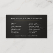 Carte De Visite Metallic Minimal Electrician Black Gold (Dos)