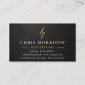 Carte De Visite Metallic Minimal Electrician Black Gold (Devant)