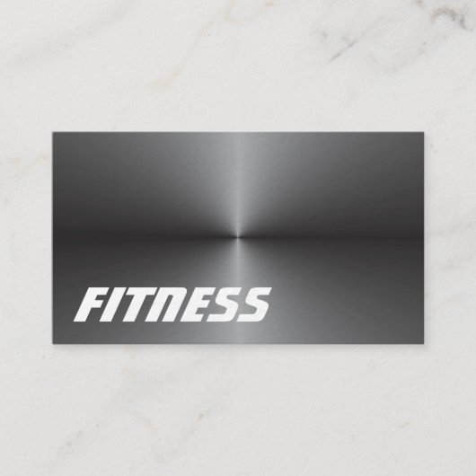 Carte De Visite Metallic Silver Grey Fitness Sport tendance (Devant)