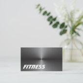 Carte De Visite Metallic Silver Grey Fitness Sport tendance (Debout devant)