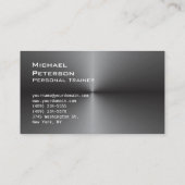 Carte De Visite Metallic Silver Grey Fitness Sport tendance (Dos)