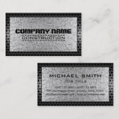 Carte De Visite Metallic Stainless Metal Steel Border #23 (Devant / Derrière)