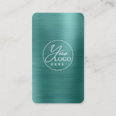 Carte De Visite Metallic Turquoise Connect avec les médias sociaux (Dos)