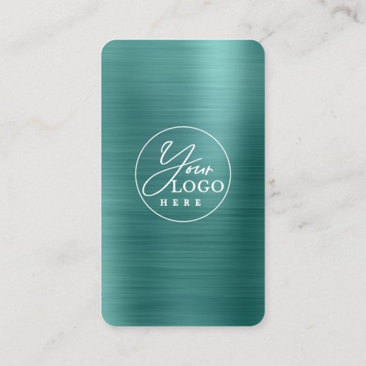 Carte De Visite Metallic Turquoise Connect avec les médias sociaux (Dos)