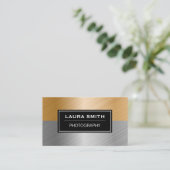 Carte De Visite Métallique à deux tons brossé (Debout devant)