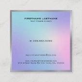 Carte de visite métallique accent rose et bleu fon (Dos)