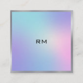 Carte de visite métallique accent rose et bleu fon (Devant)