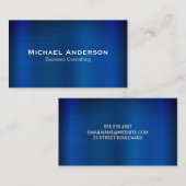 Carte De Visite Métallique bleue (Devant / Derrière)