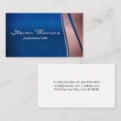 Carte De Visite Métallique bleue | Arrière - plan métallique (Devant / Derrière)