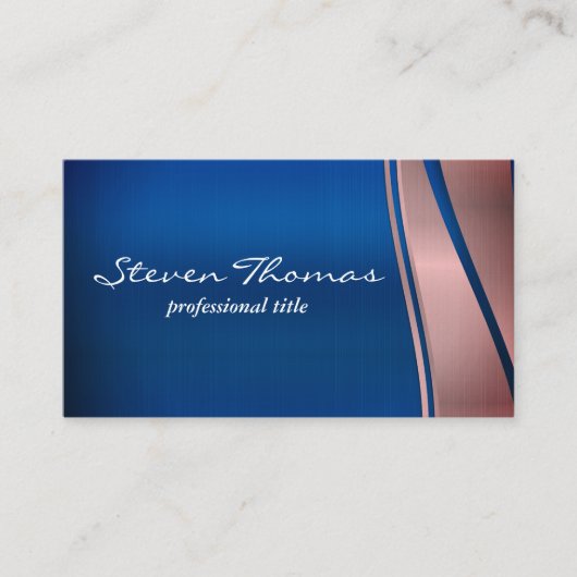 Carte De Visite Métallique bleue | Arrière - plan métallique (Devant)