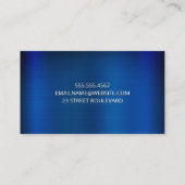 Carte De Visite Métallique bleue | Bouchon électrique à ampoule lé (Dos)