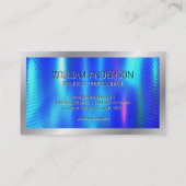 Carte De Visite Métallique bleue | Code QR | Entreprise (Dos)