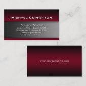 Carte de visite métallique Bourgogne en-tête rouge (Devant / Derrière)