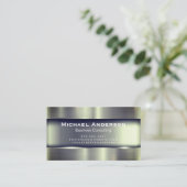 Carte de visite métallique brillant (Debout devant)