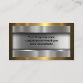 Carte De Visite Métallique brossé | Aluminium d'or (Dos)