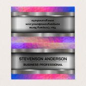 Carte De Visite Métallique brossé | Arrière - plan de texture colo (Extérieur déplié)