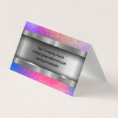 Carte De Visite Métallique brossé | Arrière - plan de texture colo (Dos)