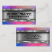 Carte De Visite Métallique brossé | Arrière - plan de texture colo (Devant / Derrière)