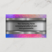 Carte De Visite Métallique brossé | Arrière - plan de texture colo (Dos)