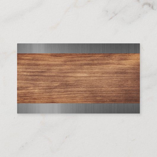 Carte De Visite Métallique brossé | Découpe en bois (Dos)