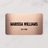 Carte de visite métallique brossé rose or (Devant)