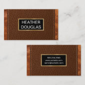 Carte De Visite Métallique classique | Crocodile en cuir piqué (Devant / Derrière)