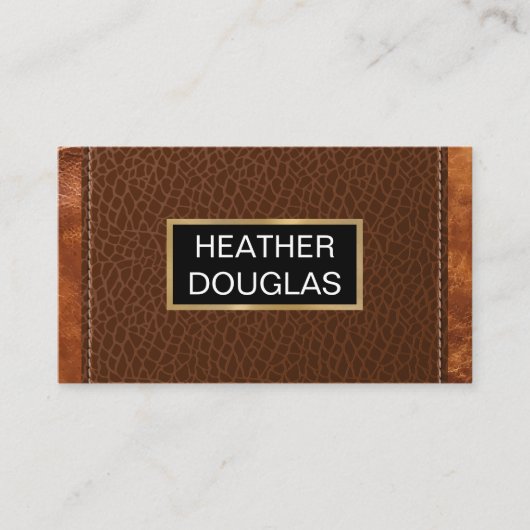 Carte De Visite Métallique classique | Crocodile en cuir piqué (Devant)