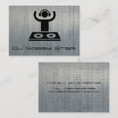 Carte de visite métallique de logo frais du DJ (Devant / Derrière)