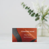 Carte De Visite Métallique de luxe noir et orange (Debout devant)