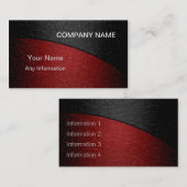 Carte De Visite Métallique de luxe rouge et noir (Devant / Derrière)