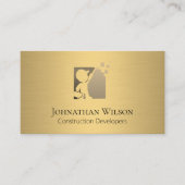 Carte de visite métallique de menuiserie Or (Devant)