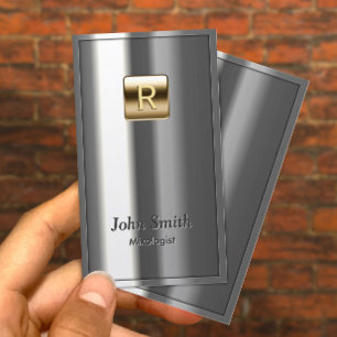 Carte de visite métallique de Mixologist de logo