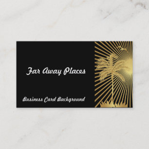 Carte de visite métallique de palmier et de solei