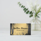 Carte De Visite Métallique doré brossé | Métal écaillé (Debout devant)