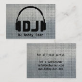 Carte de visite métallique du DJ de logo frais (Devant / Derrière)