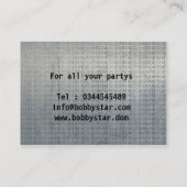 Carte de visite métallique du DJ de logo frais (Dos)