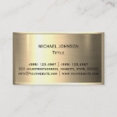 Carte de visite métallique en acier inoxydable or (Dos)