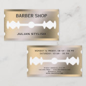 Carte de visite métallique en or à lame de Faux (Devant / Derrière)