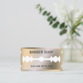 Carte de visite métallique en or à lame de Faux (Debout devant)