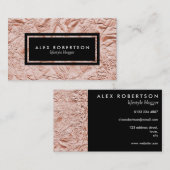 Carte de visite métallique et noir de feuille d'or (Devant / Derrière)