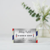 Carte de visite métallique faux poteau (Debout devant)