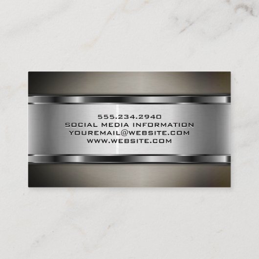 Carte de visite métallique foncé (Dos)