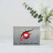 Carte de visite métallique frais d'oeil du DJ (Debout devant)