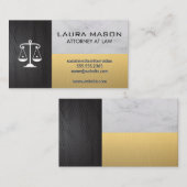 Carte De Visite Metallique | Marbre | Bloc couleur or (Devant / Derrière)