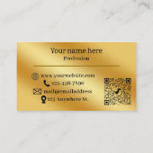 Carte de visite métallique or de luxe (Dos)