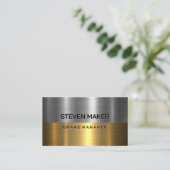 Carte De Visite Metallique | Or et acier (Debout devant)