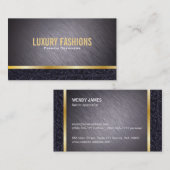 Carte De Visite Métallique / Or et cuir (Devant / Derrière)