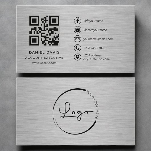 Carte de visite métallique pour directeur de compt